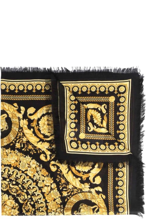 Sale for Kids Versace Black And Gold Scarf Unisex Kids.