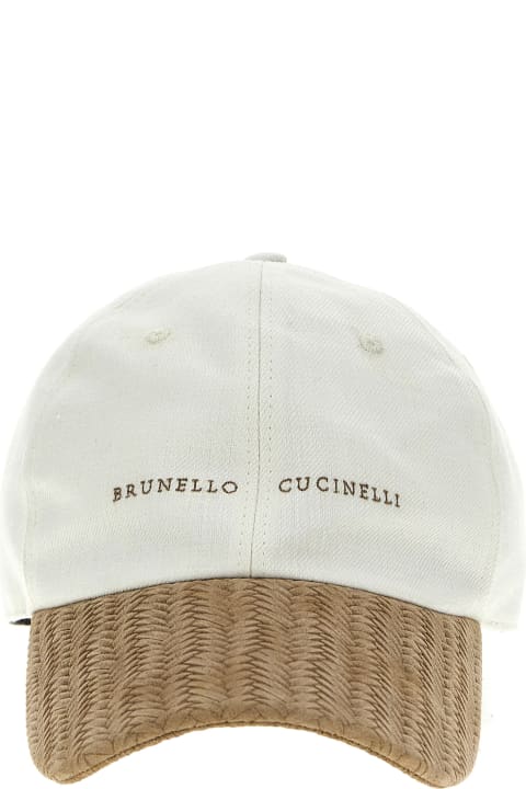 Hats for Men Brunello Cucinelli Logo Embroidery Cap