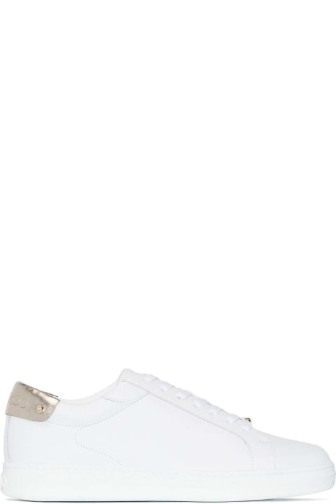 Jimmy Choo Woman's Rome White Leather Sneakers