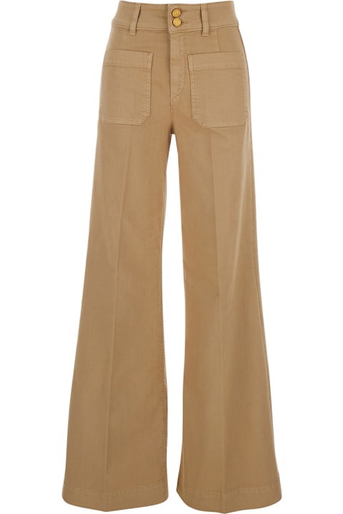 The Seafarer for Men The Seafarer 'jane' Brown Pants With Patch Pockets On The Front And Logo Patch On The Back In Cotton Woman