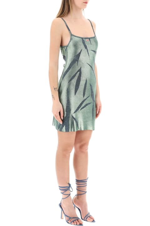 ウィメンズ新着アイテム Diesel 'm-areah' Mini Dress In Laminated Lurex Knit