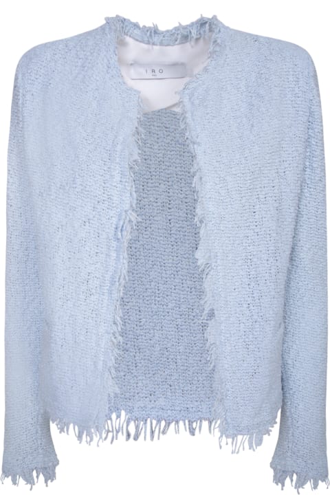 IRO Sweaters for Women IRO Shavani Light Blue Bouclã© Wool Jacket