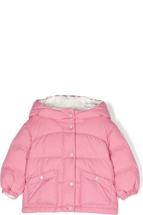 Topwear for Baby Girls Moncler Pink Ebre Down Jacket