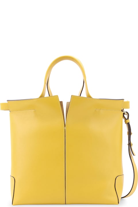 Tod's for Women Tod's Leather Handbag With Frontal Logo Patch
