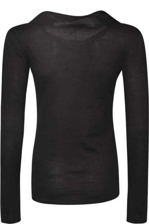Alberta Ferretti Sweaters for Women Alberta Ferretti Ruffle Detail V-neck Top
