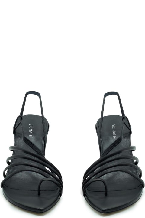 Vic Matié Sandals for Women Vic Matié Slash Sandals In Soft Black Nappa