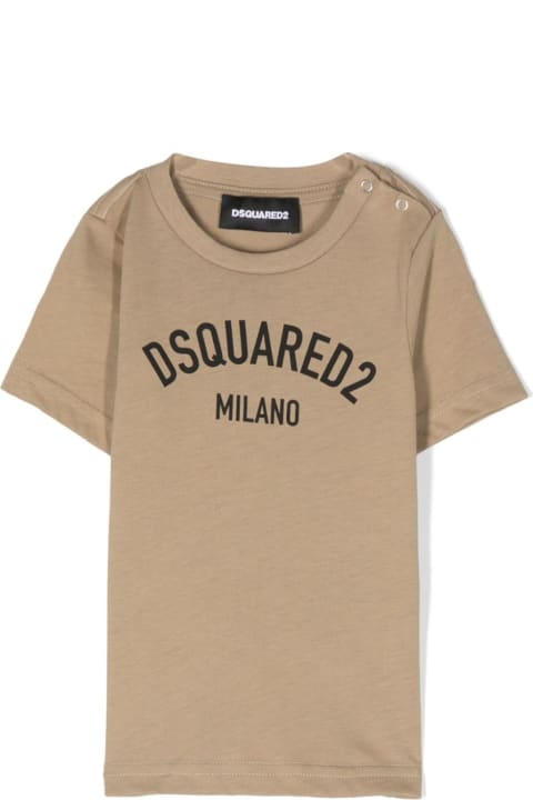 Topwear for Baby Girls Dsquared2 Cotton T-shirt With Logo Print