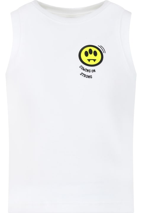 Homeware Barrow White Tank Top For Girl With Logo