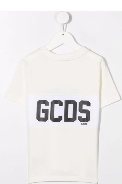 GCDS Mini Kids GCDS Mini Kids White T-shirt With Gcds Logo Band