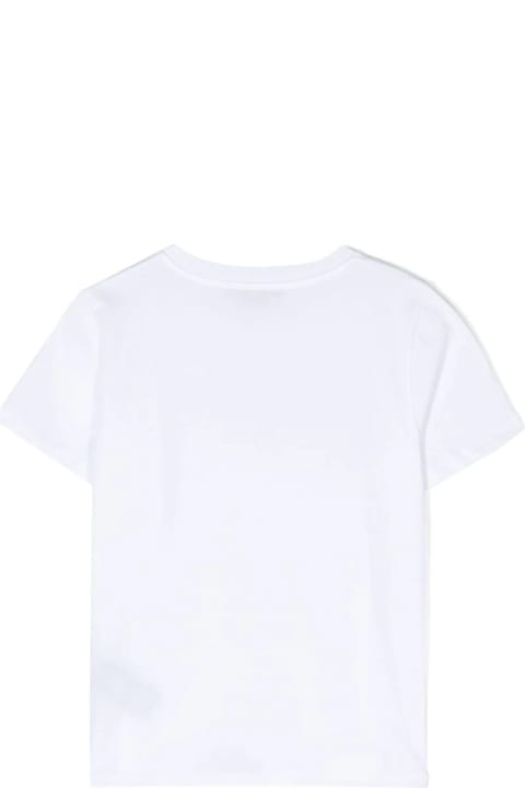 Sale for Boys Balmain White T-shirt With Silver Logo