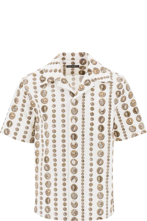 Dolce & Gabbana Shirts for Men Dolce & Gabbana Coin Print Short Sleeve Shirt