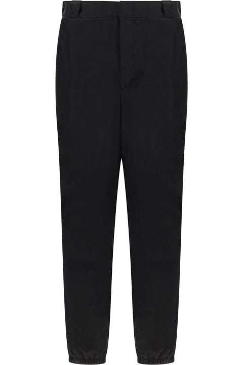 Triangle-logo Mid-rise Tapered-leg Trousers