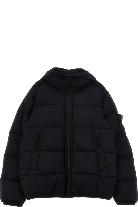 Stone Island for Boys Stone Island Logo Patch Hooded Down Jacket