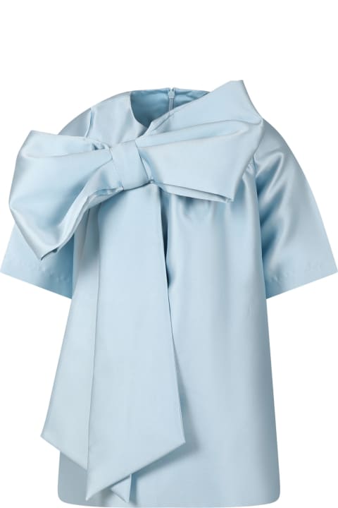 Light Blue Dress For Girl With Bow