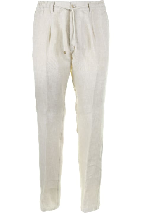 Cruna Clothing for Men Cruna White Linen Mitte Trousers