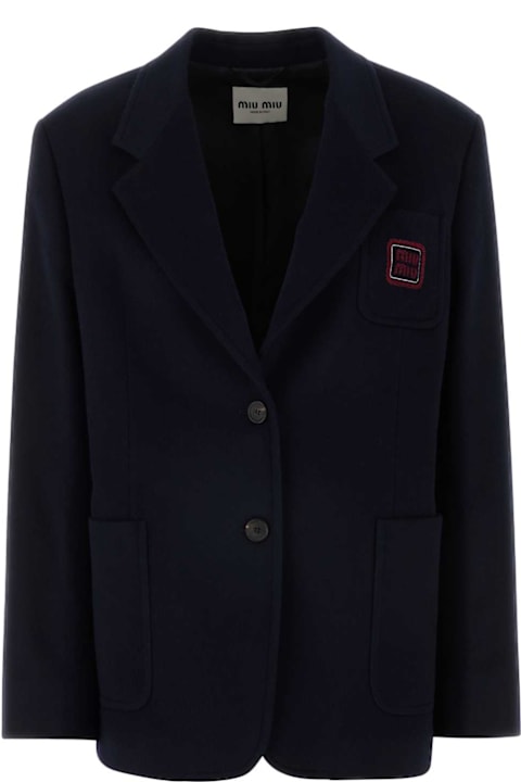 Homeware Miu Miu Midnight Blue Wool Blend Blazer