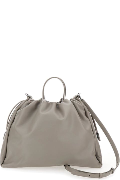 Totes for Women Brunello Cucinelli Monili Chain Detailed Drawstring Tote Bag