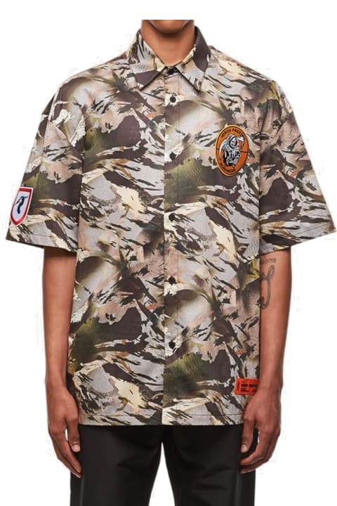 HERON PRESTON Clothing for Men HERON PRESTON Camouflage Popline Shirt