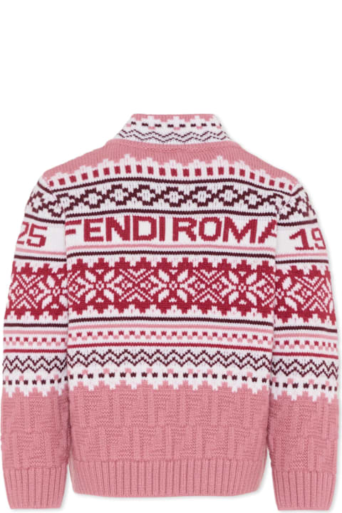 أدوات منزلية Fendi Pink Sweater For Girl With Logo