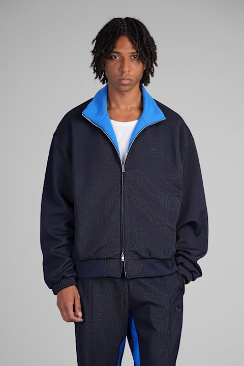 Adidas Originals by Wales Bonner for Men Adidas Originals by Wales Bonner Pique Tt Sweatshirt In Blue Polyester