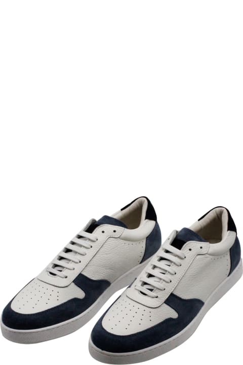 Barba Napoli Sneakers for Men Barba Napoli Sneakers In Soft And Fine Leather With Contrasting Color Suede Details With Lace Closure And Suede Back