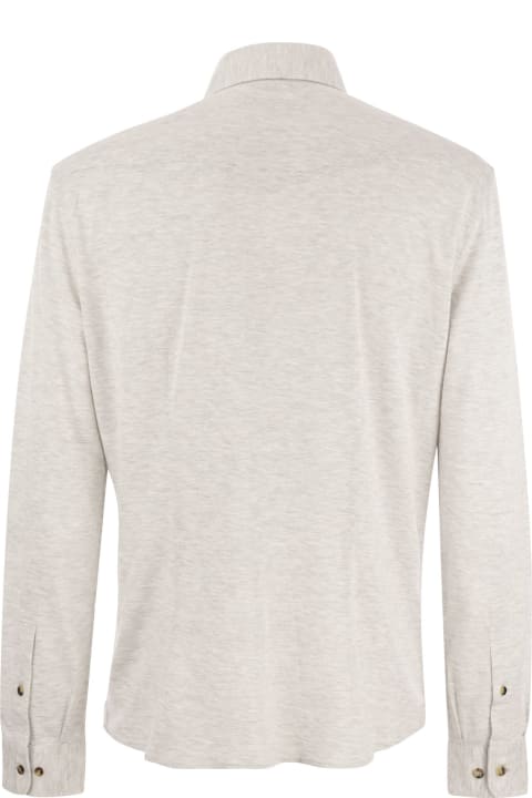 メンズ Brunello Cucinelliのウェア Brunello Cucinelli Linen And Cotton Blend Leisure Fit Shirt With Press Studs And Pockets