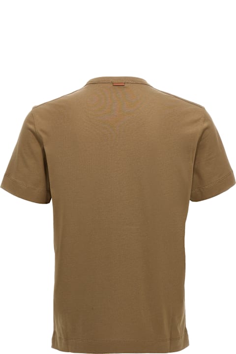 Zegna الملابس لـ القسم الرجالي Zegna Logo Embroidery T-shirt