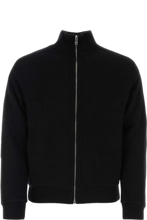 Sweaters for Men Prada Black Wool Blend Cardigan