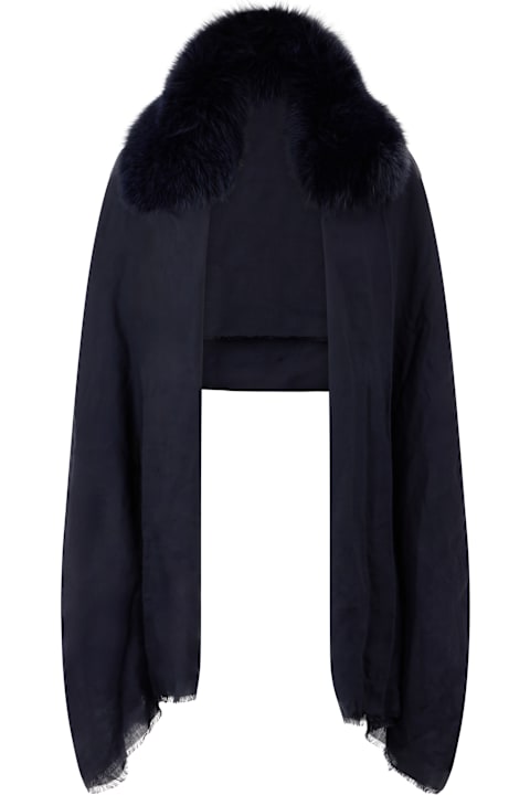 Homeware Valentino Garavani Fur Collar Cashmere Cape-coat
