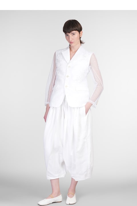 Comme des Garçons for Women Comme des Garçons Pants In White Polyester