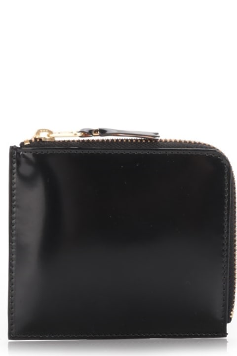 Fashion for Men Comme des Garçons Wallet Black Wallet With Gold Colored Inside