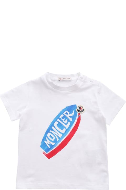 Sale for Baby Girls Moncler Logo Printed Crewneck T-shirt