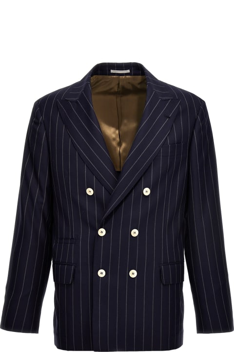 メンズ Brunello Cucinelliのウェア Brunello Cucinelli Double Breasted Wool Blazer Jacket
