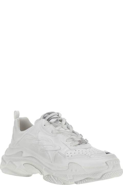 メンズ Balenciagaのシューズ Balenciaga 'triple S Sporty' White Sneaker With 3b Logo Embroidered On The Side And Worn Effect In Tech Fabric Man