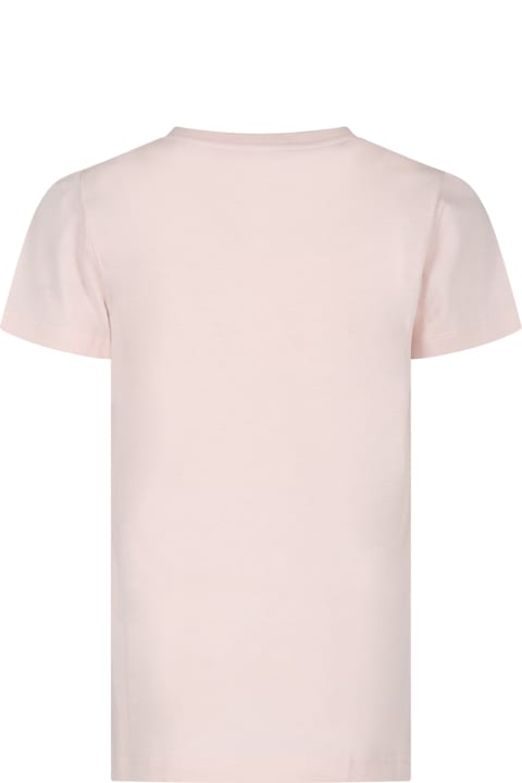 ガールズ GucciのTシャツ＆ポロシャツ Gucci Pink T-shirt For Girl With Logo Gucci 1921
