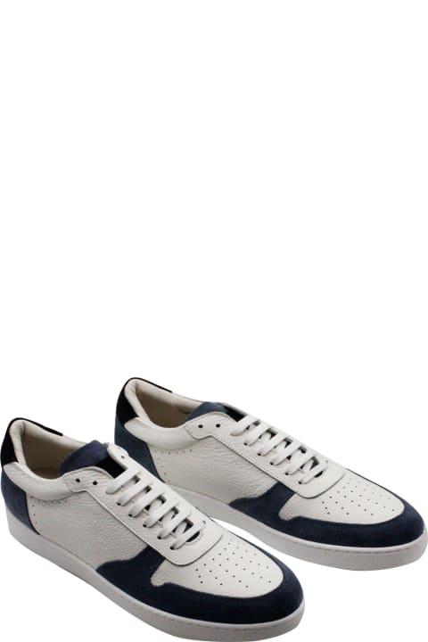 Barba Napoli for Men Barba Napoli Sneakers In Soft And Fine Leather With Contrasting Color Suede Details With Lace Closure And Suede Back