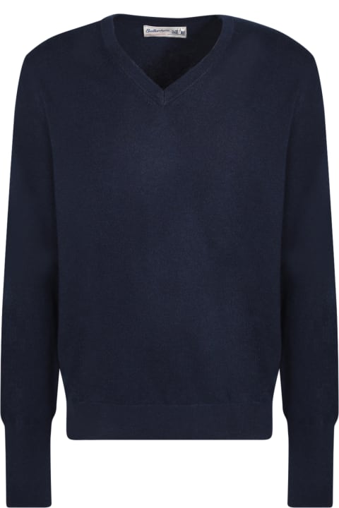 Ballantyne Sweaters for Men Ballantyne V-neck Dark Blue Jumper