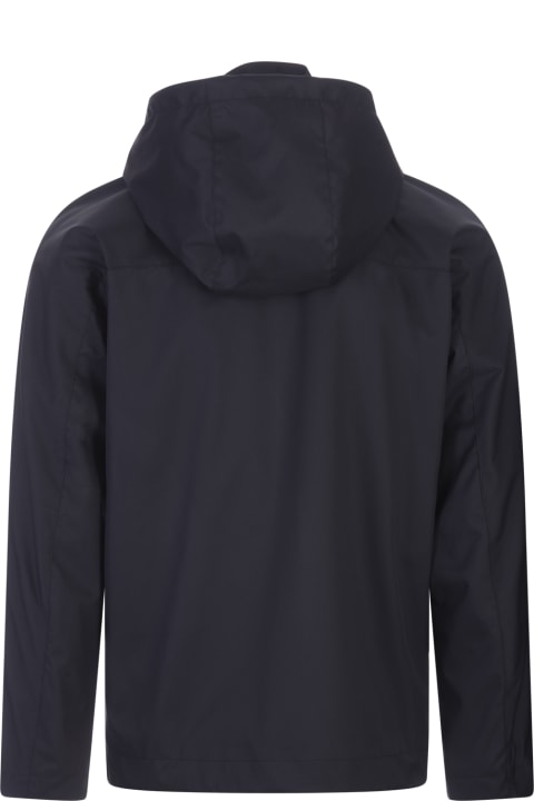Kiton for Men Kiton Lightweight Jacket In Blue Technical Fabric