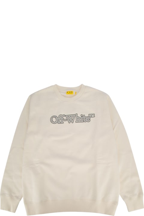 Off-White سترات وبلوزات ثقيلة لـ أولاد Off-White Big Bookish Crewneck Off White Glitter