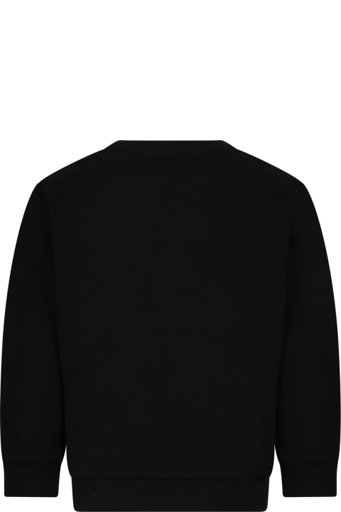 Balmainのガールズ Balmain Black Sweatshirt With Iconic Metallic Logo For Girl