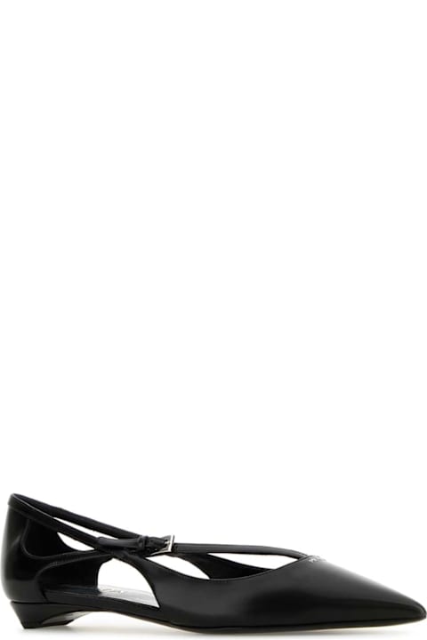 Prada Shoes for Women Prada Black Leather Ballerinas