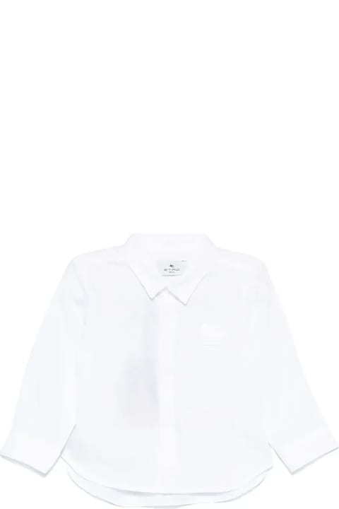 Fashion for Baby Girls Etro White Jacquard Shirt With Embroidered Logo