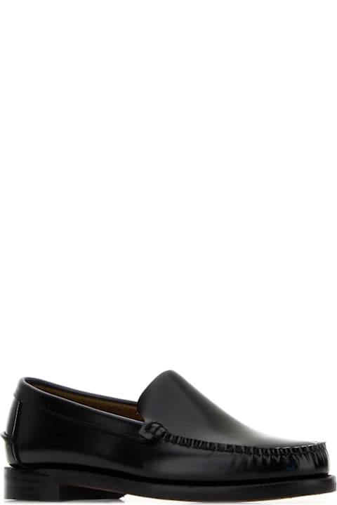 Sebago Black Leather Frank Loafers