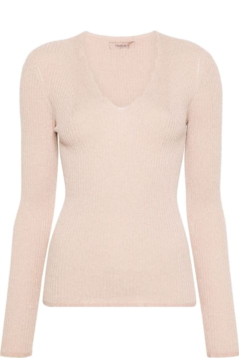TwinSet Sweaters for Women TwinSet V Neck Ribbed Sweater