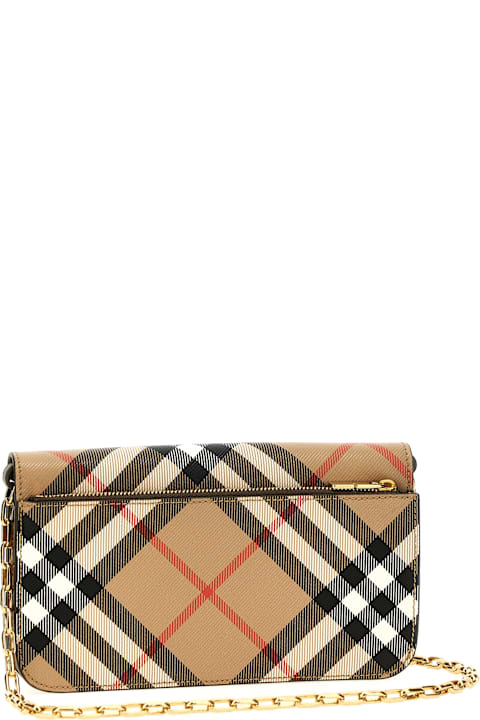 Wallets for Women Burberry Wallet On Chain Check