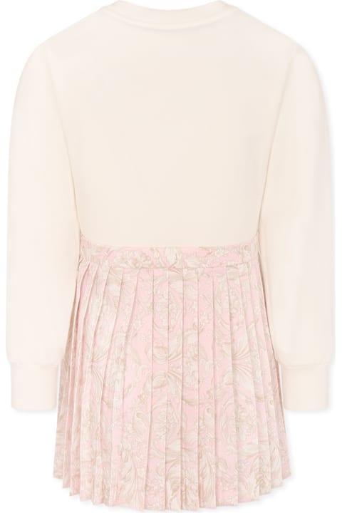 Versace for Girls Versace White Dress For Girl With Medusa