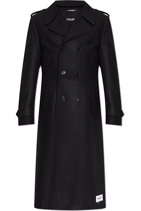 Coats & Jackets for Men Dolce & Gabbana Double Breasted Straight Hem Coat