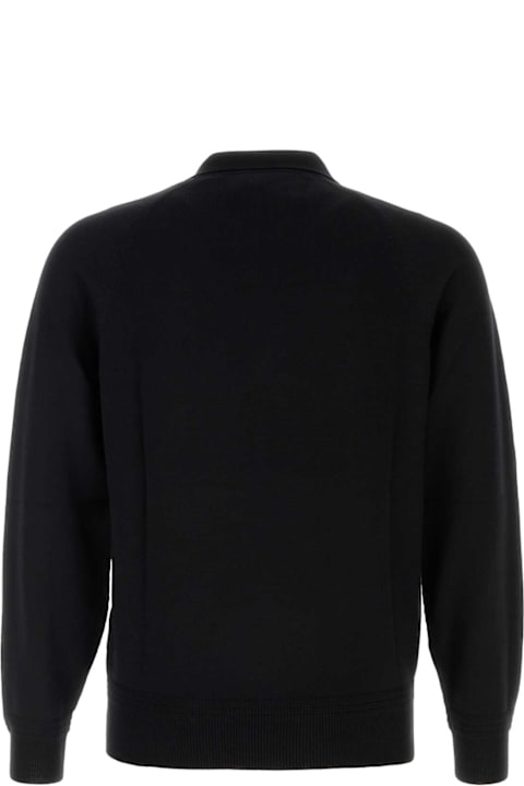 Tom Ford Topwear for Men Tom Ford Black Wool Blend Polo Shirt