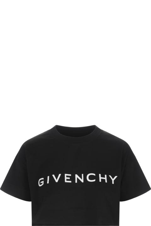 ウィメンズ新着アイテム Givenchy Black Givenchy Crop T-shirt