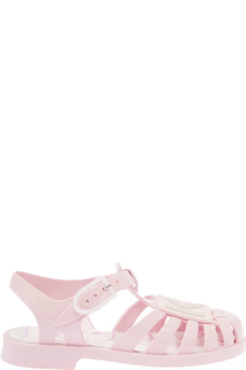 Kenzo Girl's Pink Rubber Sandals With Logo